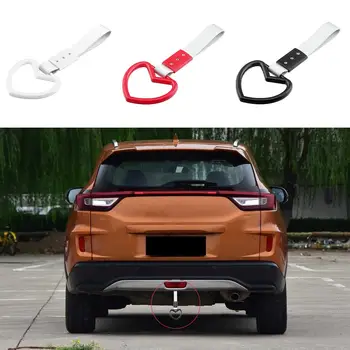 

Universal Car Static Belt Heart-shaped Decorative Warning Loops Rear Bumper Warning Ring Car Interior Handle Strap Auto Parts