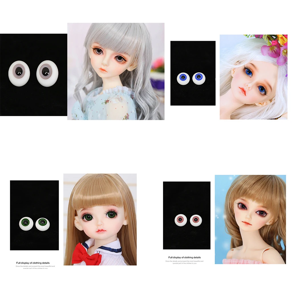 2Pcs 10mm Glass Round Eyeballs for BJD Dolls and Toys DIY Making Craft Supplies New