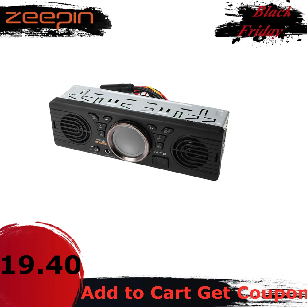 

AV252B 12V Bluetooth 2.1 + EDR Vehicle Electronics In-dash MP3 Audio Player Car Stereo FM Radio with USB/TF Card Port
