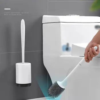 

Silicone Toilet Brush Soft Bristle Wall-mounted Bathroom Toilet Brush Holder Set Clean Tool Durable WC Bathroom Accessories