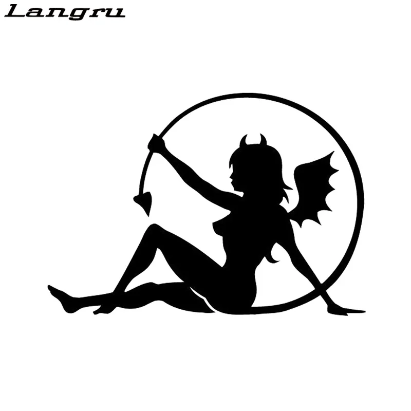 Langru 15 8 см * 11 6 женский дьявол виниловые наклейки для автомобиля аксессуары Jdm |