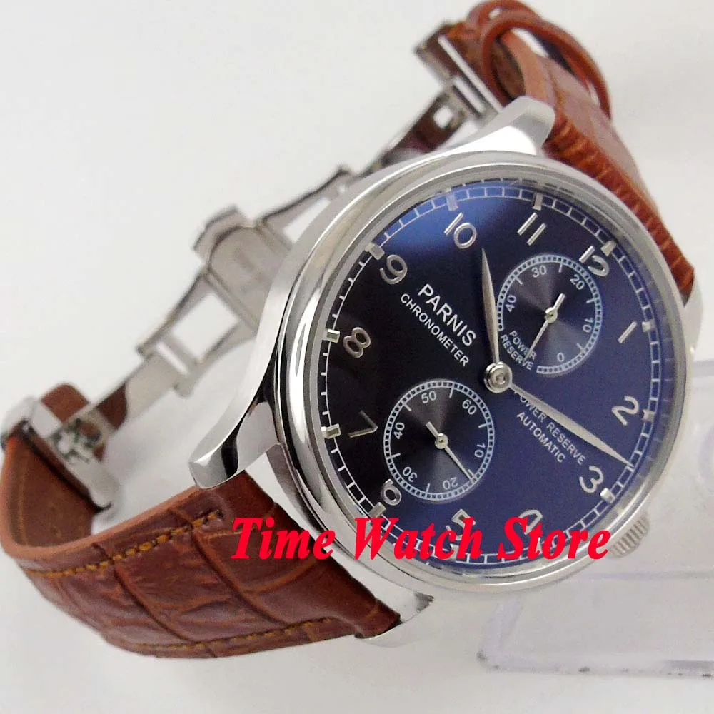 Мужские автоматические наручные часы Parnis водонепроницаемые коричневые с