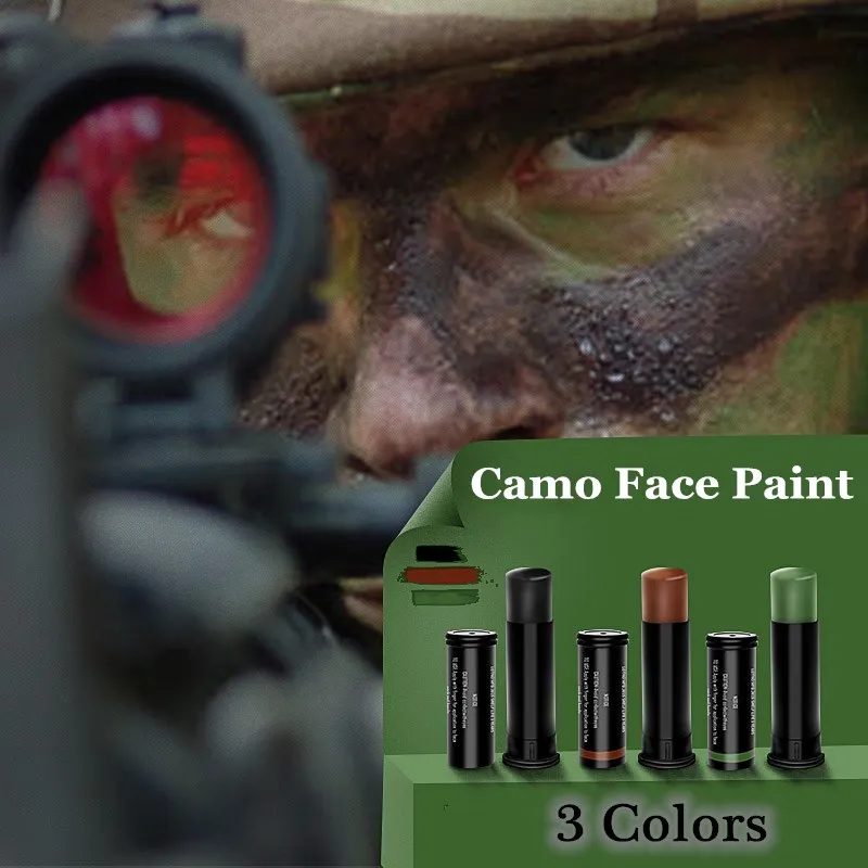 3 Colors Outdoor Military Fans Camouflage Face Paint CS Field Camping Combat Training Special Forces Tactical Camo Face Oil Sets