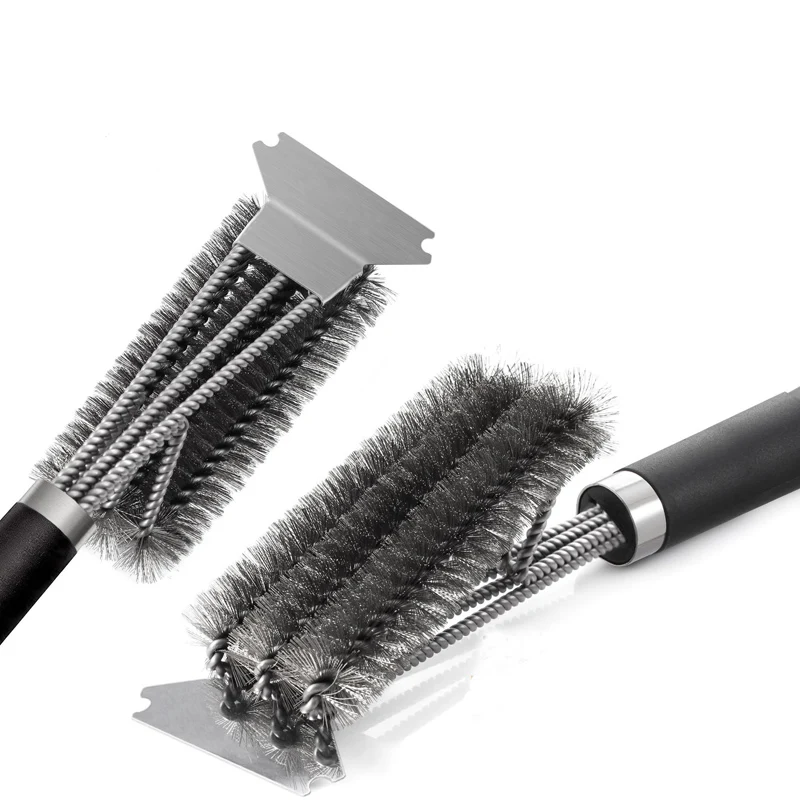 Barbecue Cleaning Tools Grill Brush Cleaning Brushes Steel BBQ Brush Grill and Scraper BBQ Cleaner Brush for Grill Cleaning