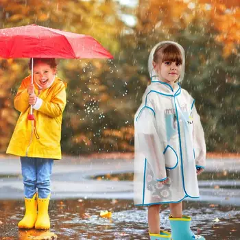 

Fashion Kids Raincoat Waterproof Rain Poncho Clear Transparent Tour Children Raincoat Student Rainsuit Protective Covers