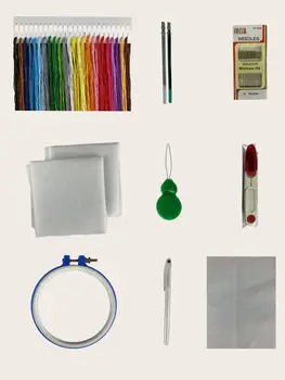 

DIY Handmade Color Silk Thread Embroidery kit Cross Stitch kit Sewing Art Accessories Handmade Needlework