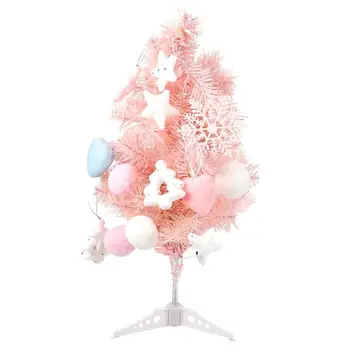 

60cm Pink Christmas Tree With Light Desktop Ornament Delicate Mini Christmas Tree With Light Miniature Tree Mini Tree For Home