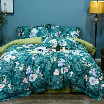 

Luxury American Style 3D Digital Printing 100% Egyptian cotton Sanding Duvet Cover Fitted/Bed sheet set pillowcase Bedding Set