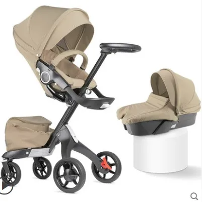 Коричневый Dsland doux bebe коляска 3 в 1 - Цвет: Коричневый