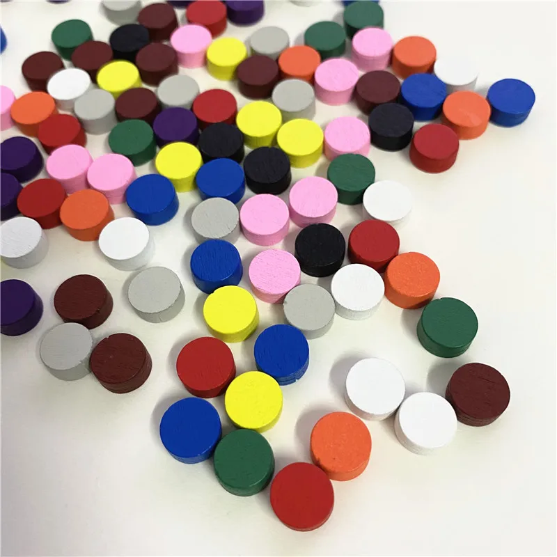 100pcs 10*5MM 8 Colors Pawn Wooden Game Pieces Pawn/Chess Boardgame Accessor _ft 
