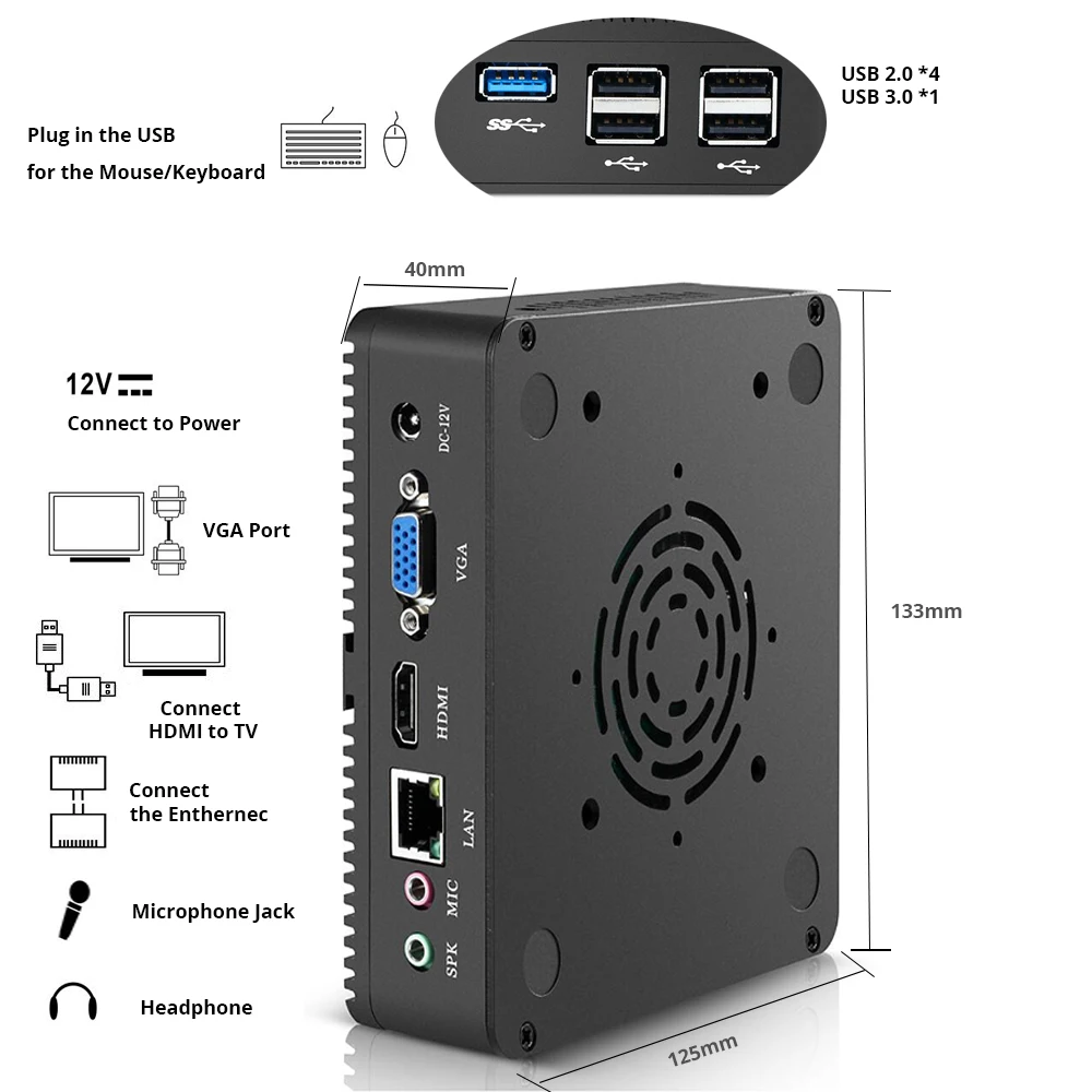 XCY Intel мини ПК двухъядерный Windows 10 с Vga Hdmi настольный компьютер j1900 j1800 Minipc Micro Portatil Htpc Безвентиляторный Компьютер
