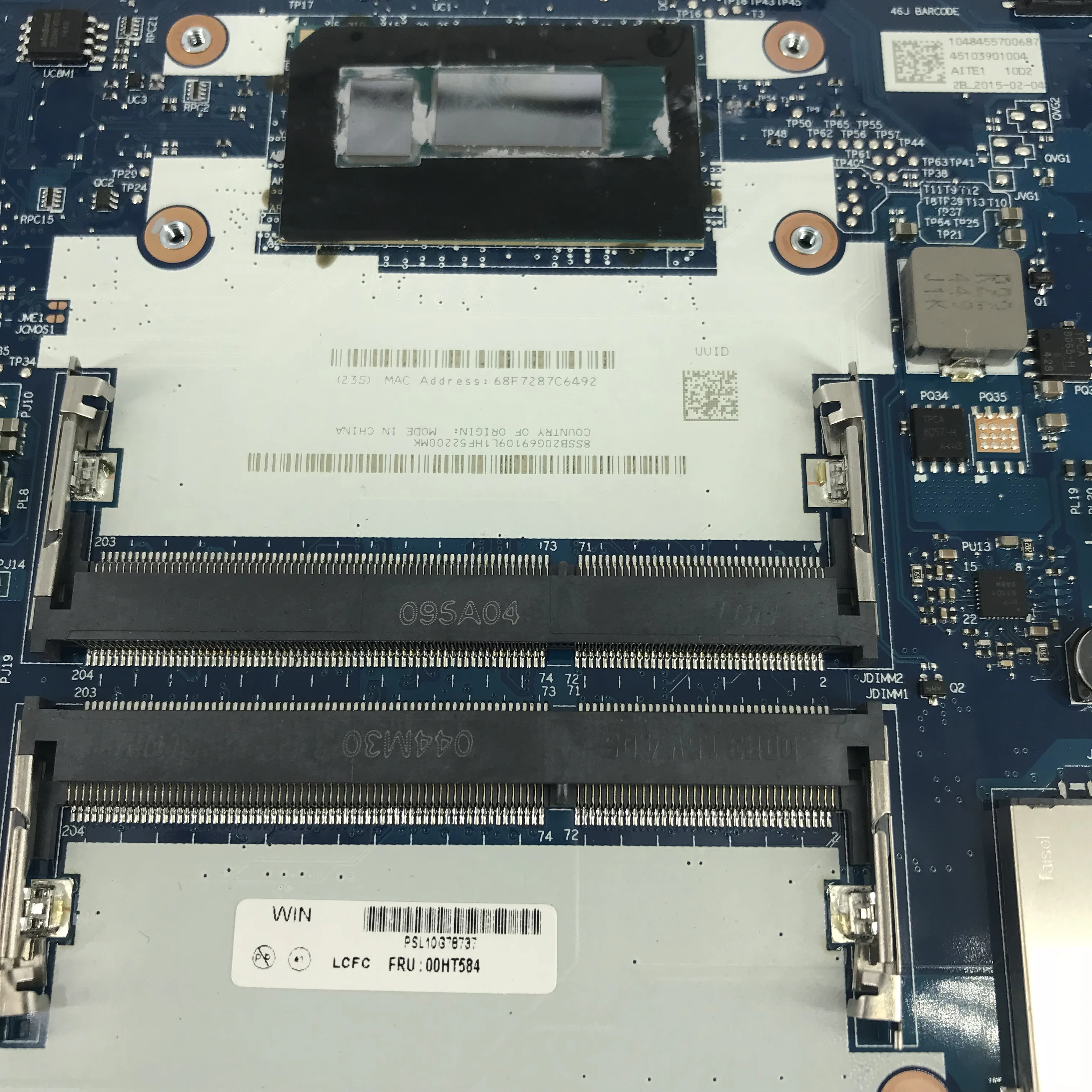 Finest  Brand  00HT584 MainBoard For lenovo Thinkpad E550 Laptop Motherboard SR1EK I3-4005U AITE1 NM-A221