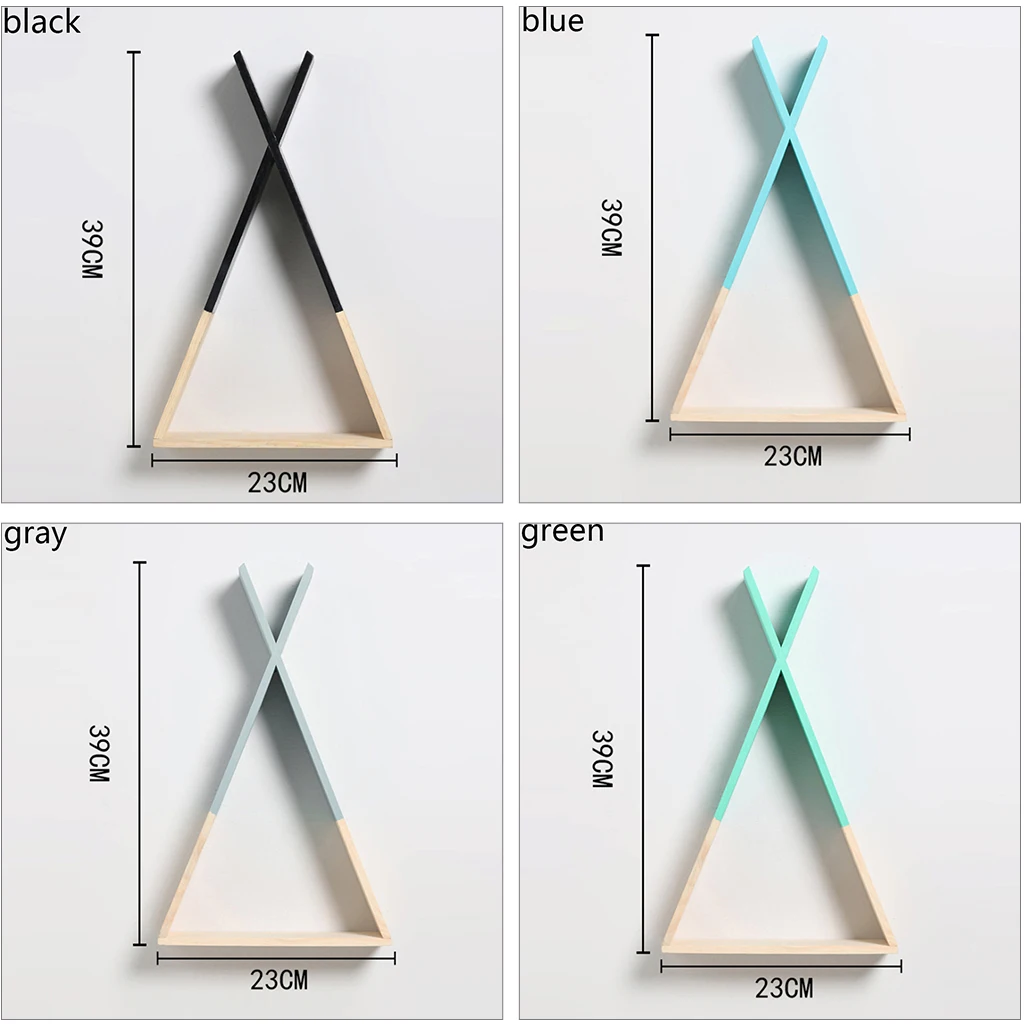 Настенная деревянная полка треугольной формы стеллаж для хранения бытовой