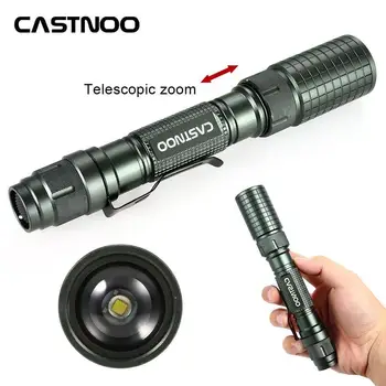 

8000LM Zoomable T6 Camping light LED Flashlight Focus Torch Lamp Light 5 switch Modes waterproof Bicycle Light Use 18650 Battery