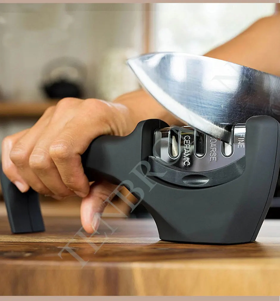 Точилка 3 ступени Профессиональная кухонная точильная каменная шлифовальная машина ножи точильный камень Вольфрам Алмазная Керамическая точилка инструмент
