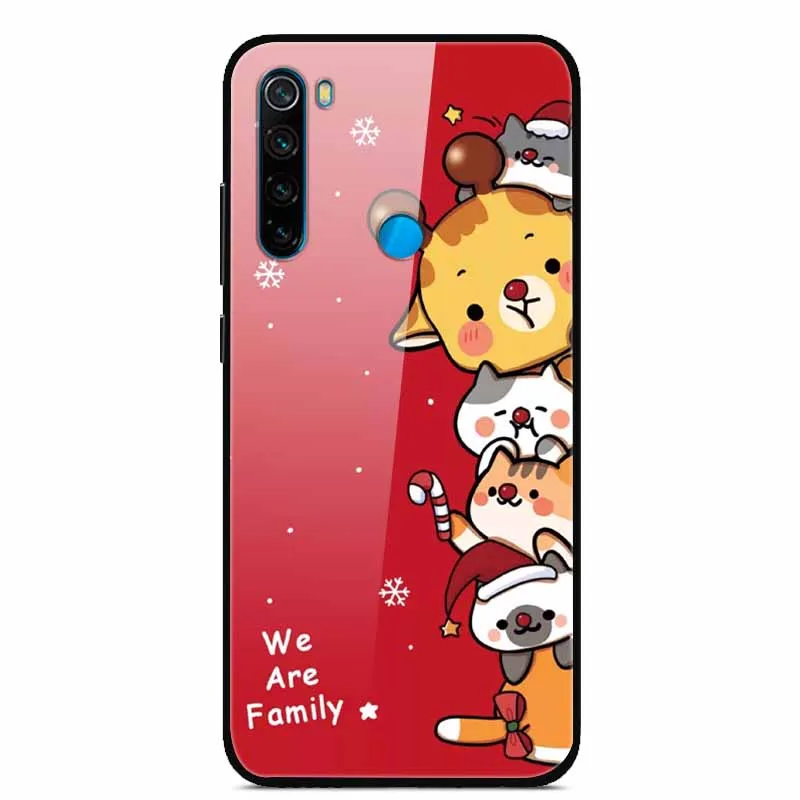 Рождественский чехол для Xiaomi Redmi Note 8 T чехол из закаленного стекла, Жесткий Чехол для телефона для Redmi 8 8A чехол для Redmi 7 7A чехол для Note 8 Pro