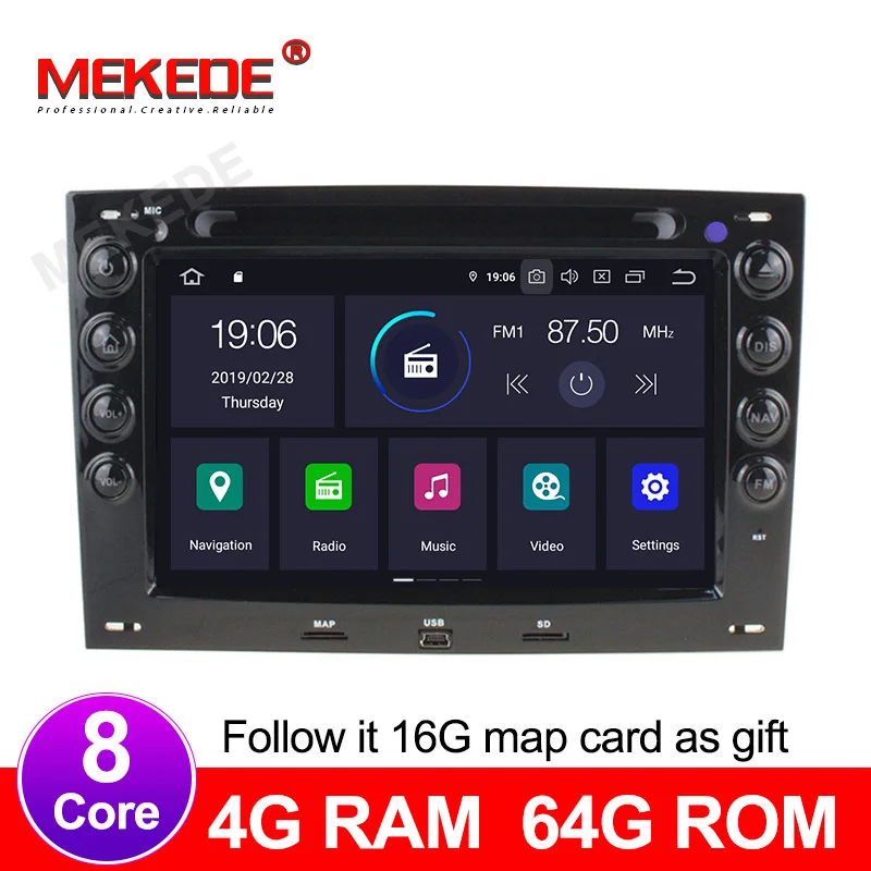 Android 9,0 4+ 64G Автомобильный dvd-плеер для RENAULT MEGANE 2003-2008 автомобильный аудио gps Авторадио автомобильный gps dvd-плеер wifi BT