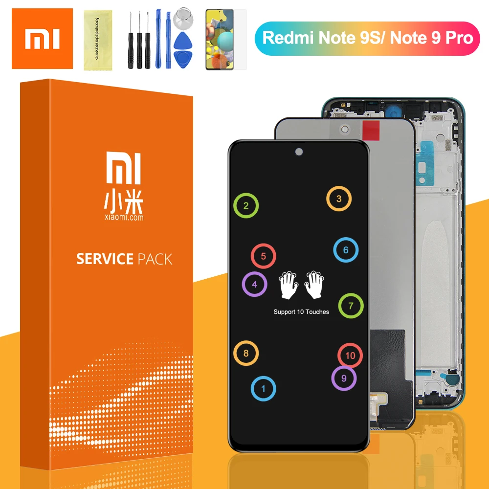 Оригинальный ЖК-дисплей для Xiaomi Redmi Note 9S / 9 Pro с сенсорным экраном и дигитайзером в