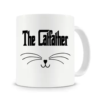 

The Catfather Mug,Cat Lover Mug,Cat Owner,Gift for Cat Lover,Funny Coffee Mug Cup with Stirring Spoon