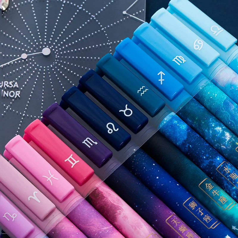 

1pcs Constellation Gel Pen Novelty 0.5mm Starry Black Ink Pen for Girl Gift Student Stationery School Writing Office Supplies