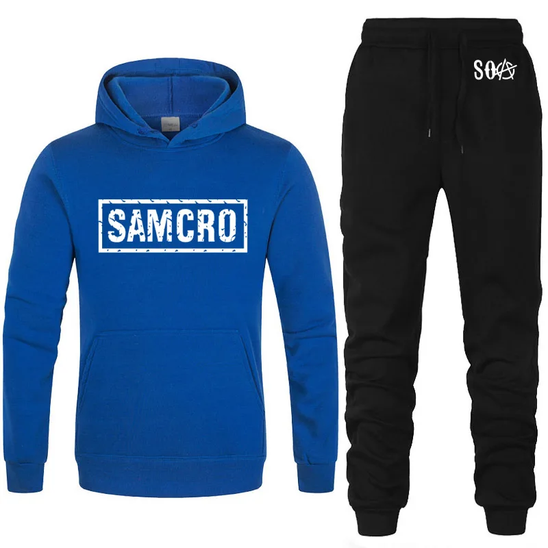 SOA Sons of anarchy/Детские модные толстовки с капюшоном с принтом «SAMCRO» Мужская Флисовая теплая толстовка мужские толстовки с капюшоном в стиле хип-хоп, штаны, костюм из 2 предметов