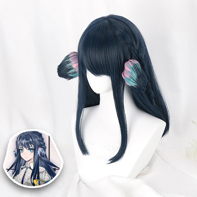 Game Arknights Cosplay Wigs Astesia Cosplay Heat Resistant Synthetic Wig Long Blue Hair Halloween Party Anime Cosplay Wig