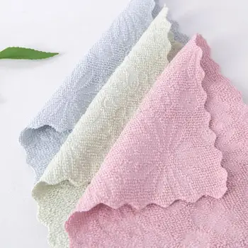 

1pc Kitchen Printing Absorbent Cloth Non-stick Oil Dish Tableware Towel Dish Cloth Hand Household Cleaning Cloth Kitchen Tools