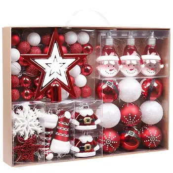 

70pcs Decorative Christmas Decors Xmas Tree Ornaments Hanging Adornments for Gift Window Decor