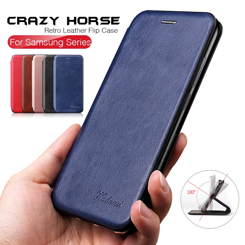 

leather flip case for samsung galaxy note 10 s10 s9 s8 plus s7 edge a10 a20 a20e a30 a40 a50 a70 m10 m20 j4plus j6plus fundas