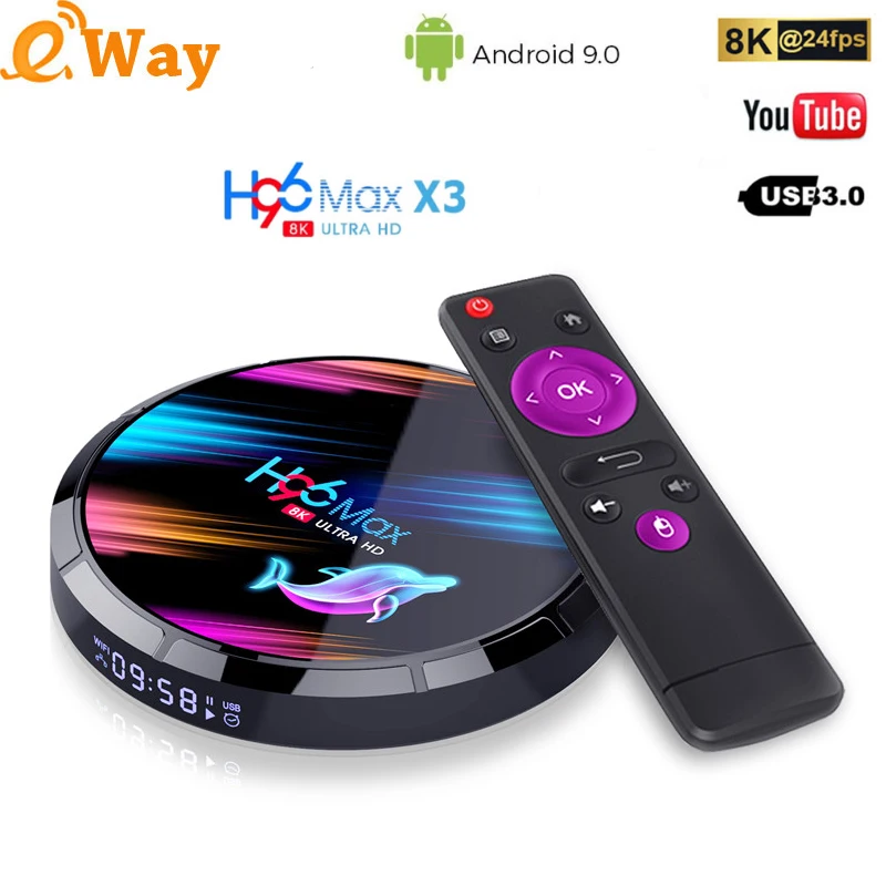 Android 9 0 H96 MAX X3 1000M USB3.0 Smart TV Box Amlogic S905X3 8K 4 ГБ 128 2 4G и 5G Wifi 4K медиаплеер Andriod Set Top |