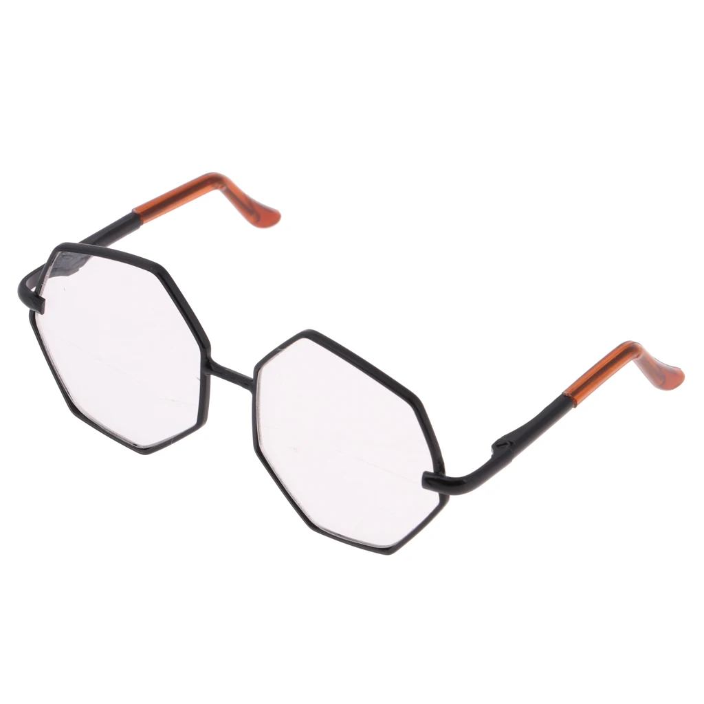 Doll Accessories Metal Frame Hexagon Glasses Sunglasses for 12inch Blythe Dolls Transparent