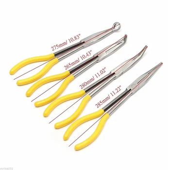 

4PCS Extra Long 11 Inch Straight Bent Tip Pliers Mechanical Equipment Hand Tool Home Garden Workshop Hand Tools Pliers
