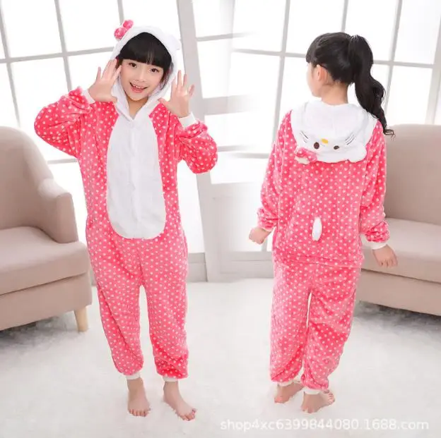color at picture Pajamas For Children Girls Christmas Anime Animal Panda Onesie Kids Costume Boy Sleepwear Winter Baby Licorne Jumpsuit - Цвет: color at picture