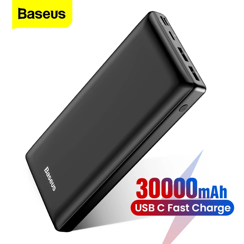 Baseus 30000 mAh внешний аккумулятор USB C mah Powerbank Быстрая зарядка для Xiaomi Mi iPhone Samsung