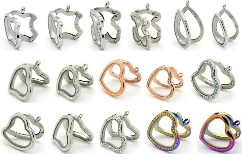 316L stainless steel floating lockets 2