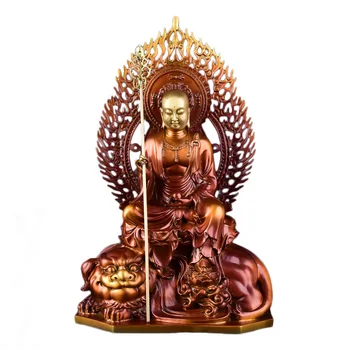 

MOZART Caitong Dizangwang Bodhisattva Pure Copper Jiuhua Mountain Suowa Three Sacred Buddha Decorations, Height about 52cm