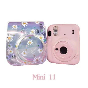 

Translucent Small Daisy Symphony Protection Camera bag Case PU For Fuji Instax Mini 11 Case Camera bag