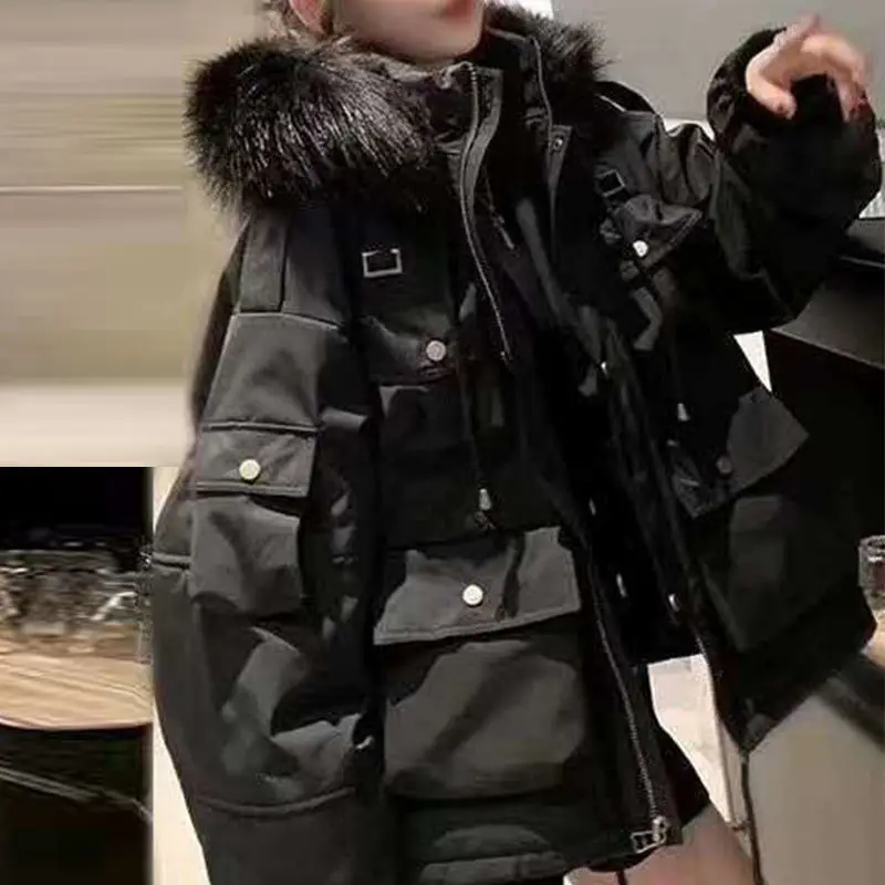 

Large Natural Fox Fur Hooded Winter Down Coat Women 90% White Duck Down Jacket Thick Warm Parkas Female Outerwear