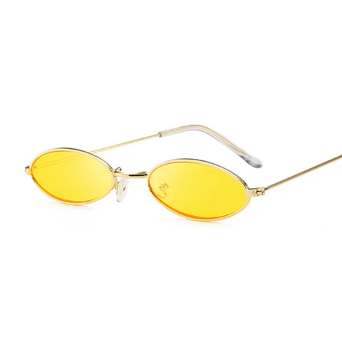 Metal Round Sunglasses Woman Vintage Brand Designer Small Oval Sun Glasses Shades Female Retro Mirror Oculos De Sol