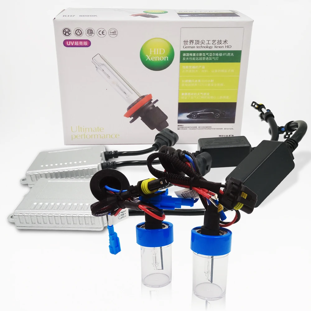 1 Pair Xenon H7 Ac 55w Slim Metal Ballast Kit Hid Xenon Headlight Bulb