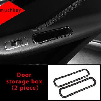 

For Jaguar f-pace carbon fiber Door storage box frame molding trim 2pcs