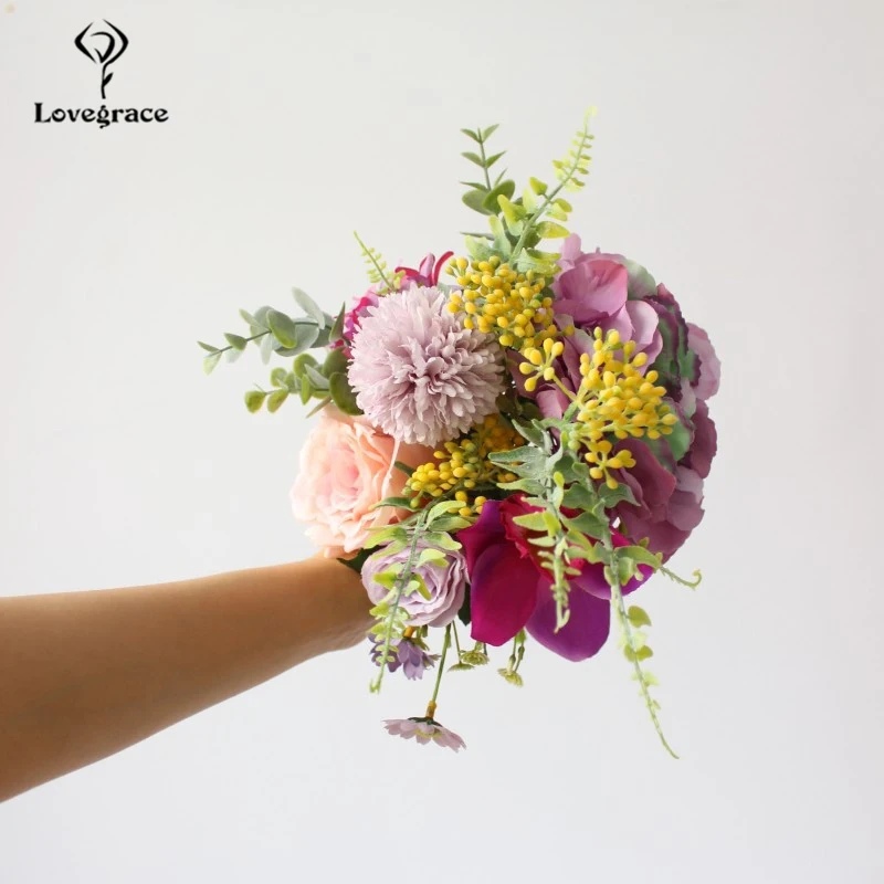 Lovegrace Шелковый цветок свадебный букет искусственные цветы для невесты свадебные