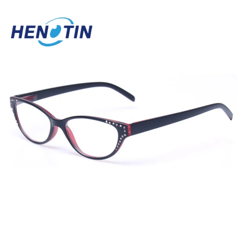 Henotin Reading Glasses Spring Hinge Women's Cat Eye Frame Decorative Eyewear Men Women Reader Eyeglasses 0~600 | Аксессуары для