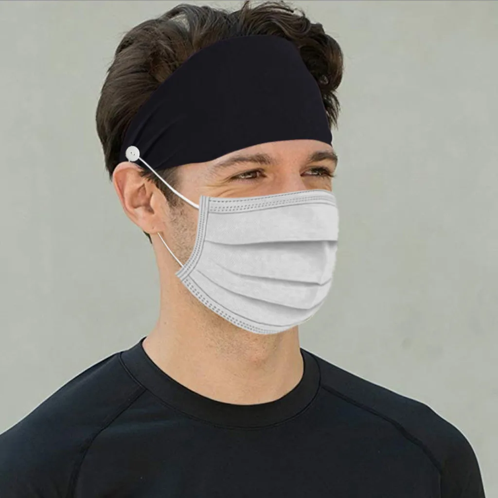 Yoga running cycling Button Headband Facemask Holder Wearing Mask Protect Ears Sports Quick Dry Sweat hot #20 |