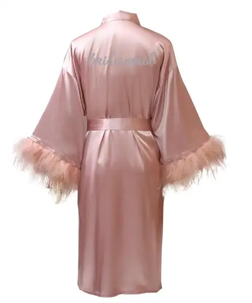 Women Sleepwear Sleepwear Pajamas Bride Robes Silk Robe Dark Pink Robe Silver Letter Kimono Personalised Satin Pajamas Wedding Robe Bridesmaid Sister Mother of the Bride Robes