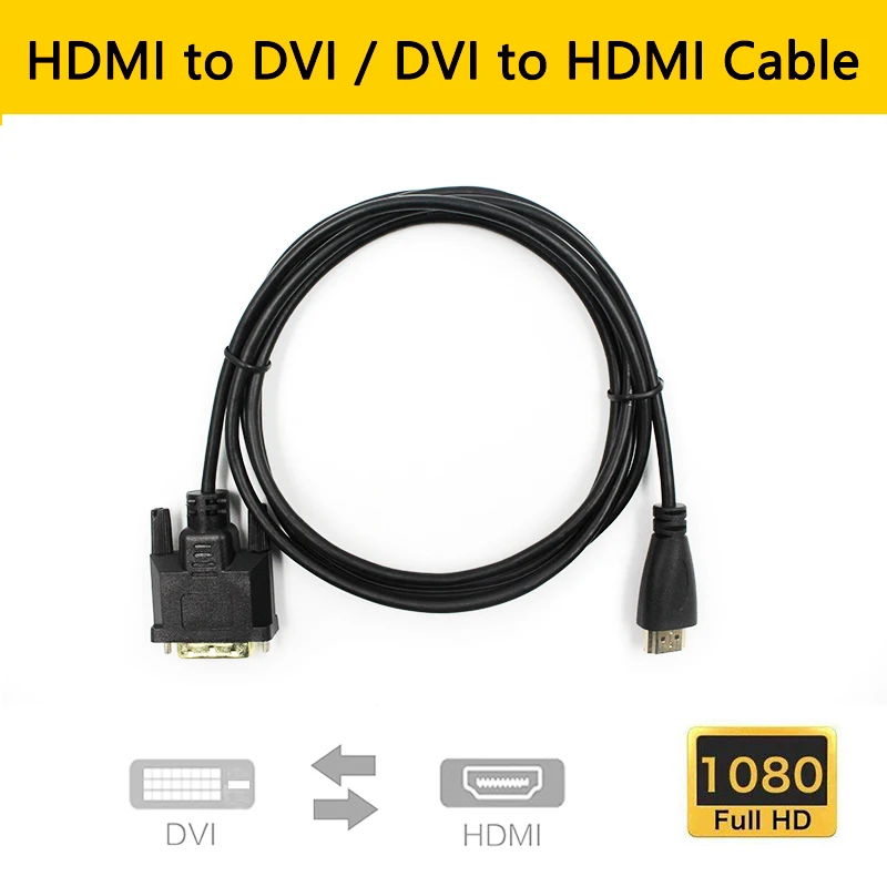Hdmi A Dvi/Dvi A Hdmi Cavo Hdmi Dvi-D 24 + 1 Pin Adattatore 1080P Dvi D Maschio A Hdmi Maschio Cavo Del Convertitore Per Hdtv Dvd Proiettore