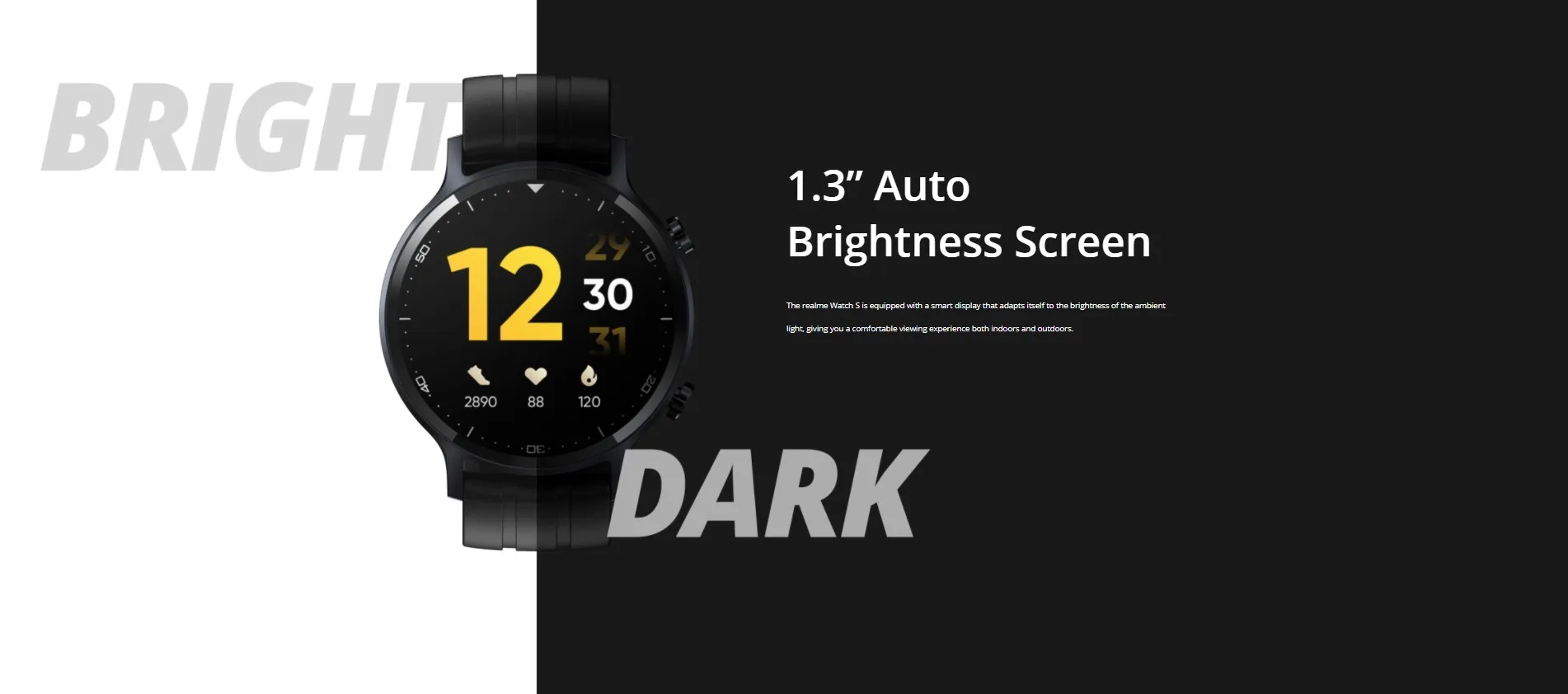 Realme Smart Watch S- 1.3 Auto Brightness screen- Smart cell direct 