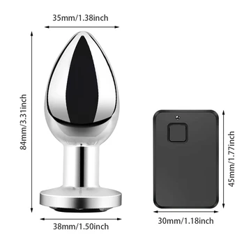 Metal Material Anal Plug Vibrator Remote Control Prostate Massager Sex Machine Female Masturbation Tool Adult Toys for Couple 6