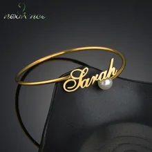 Nextvance In Acciaio Inox Su Misura Nome di Fascino Regolabile Bracciale In Oro Perla Personalizzato Braccialetti per Gli Amanti Di Compleanno Dei Monili di