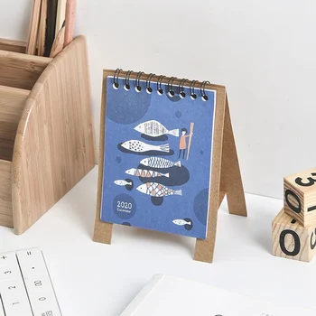 

2020 Cute Cartoon Animals Series Calendars Mini Table Desk Calendar Office Work Learning Schedule Periodic Planner Stationery